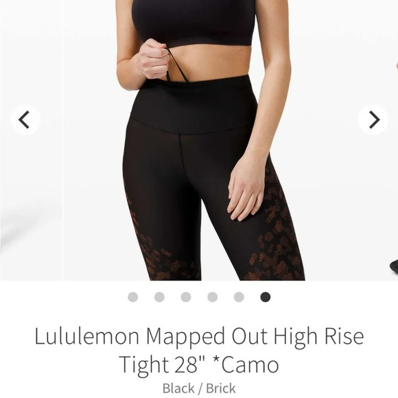 Lululemon Mapped Out High Rise Tight 28" in *Camo Black / Brick Size 4 - Picture 13 of 16